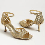 Load image into Gallery viewer, The Woven Dress Sandal in Modern Amber Gold
