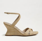Load image into Gallery viewer, The Raffia Wedge Sandal in Beechwood
