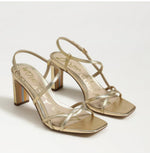 Load image into Gallery viewer, The Strappy Dress Sandal in Amber Gold

