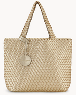 Load image into Gallery viewer, The Reversible Woven Tote in Gold
