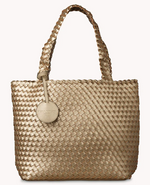 Load image into Gallery viewer, The Reversible Woven Tote in Gold
