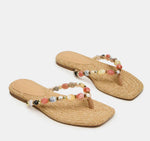 Load image into Gallery viewer, The Stone Bead Thong in Natural Multi
