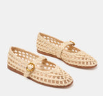 Load image into Gallery viewer, The Raffia Woven MaryJane Flat in Natural
