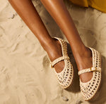 Load image into Gallery viewer, The Raffia Woven MaryJane Flat in Natural
