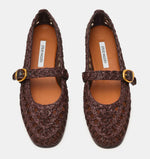 Load image into Gallery viewer, The Raffia Woven MaryJane Flat in Brown
