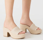 Load image into Gallery viewer, The Crochet Platform Espadrille Sandal in Natural
