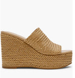 Load image into Gallery viewer, The Raffia Braided Wrapped Platform High Wedge in Natural
