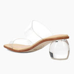 Load image into Gallery viewer, The Vinyl Dual Band Sandal in Clear
