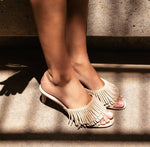 Load image into Gallery viewer, The Fringe Sandal in Ecru
