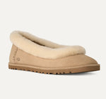 Load image into Gallery viewer, The Shearling Trim Ballet in Sand
