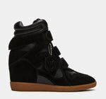Load image into Gallery viewer, The Velcro Hidden Wedge Sneaker in Black
