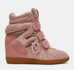 Load image into Gallery viewer, The Velcro Hidden Wedge Sneaker in Pink
