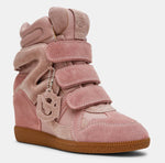 Load image into Gallery viewer, The Velcro Hidden Wedge Sneaker in Pink
