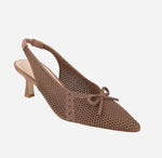 Load image into Gallery viewer, The Bow Knit Sling Pump in Latte

