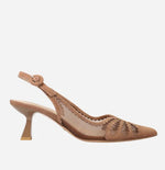 Load image into Gallery viewer, The Suede &amp; Mesh Sling Pump in Taupe
