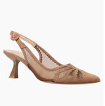 Load image into Gallery viewer, The Suede &amp; Mesh Sling Pump in Taupe
