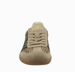 Load image into Gallery viewer, The Cheetah Retro Soccer Lace Sneaker in Pale Gold Forest
