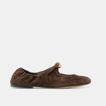 Load image into Gallery viewer, The MaryJane Flat with Gold Ornament in Dk Brown
