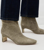 Load image into Gallery viewer, The Snip Toe Bootie with Back V Cutout in Olive
