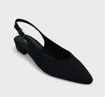 Load image into Gallery viewer, The Sling Back Almond Toe Pump in Black
