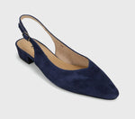 Load image into Gallery viewer, The Sling Back Almond Toe Pump in Navy
