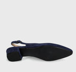 Load image into Gallery viewer, The Sling Back Almond Toe Pump in Navy
