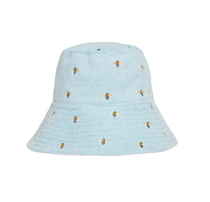 The Terry Bee Bucket Hat in Light Blue