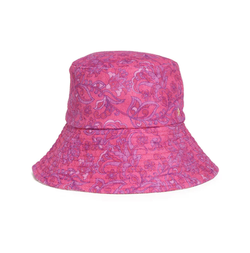 The Terry Paisley Bucket Hat in Pink