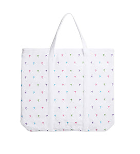 The Terry Palm Tree Tote in White Multi