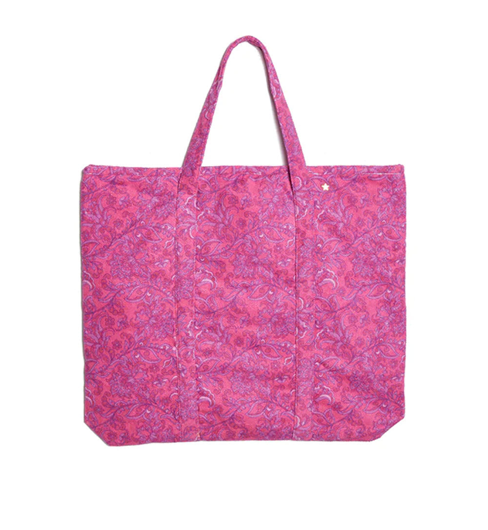 The Terry Paisley Beach Tote in Pink Multi