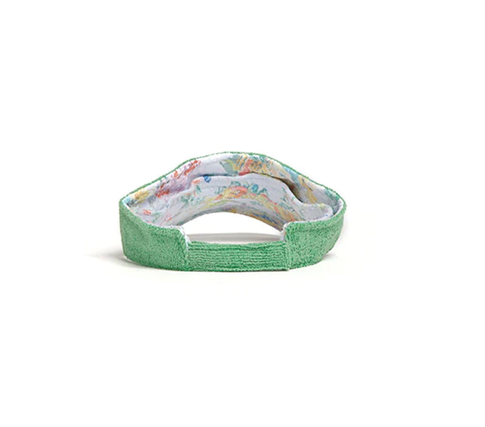 The Colorblock Terry Visor in Green Blue