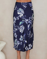 Load image into Gallery viewer, The Floral Midi Skirt in Navy
