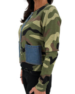 Load image into Gallery viewer, The Denim Pocket Cardigan in Camo
