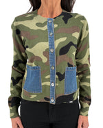 Load image into Gallery viewer, The Denim Pocket Cardigan in Camo
