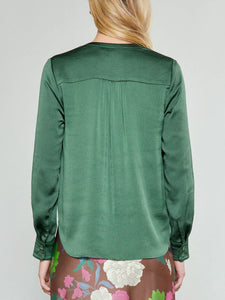 The Long Sleeve Surplus Top in Forest Green