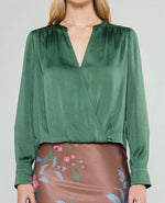 Load image into Gallery viewer, The Long Sleeve Surplus Top in Forest Green
