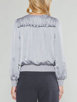 Load image into Gallery viewer, The Long Sleeve Surplus Top in Silver
