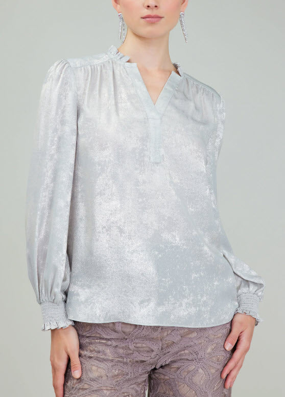 The Shimmer Blouse in Oyster