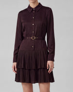 Load image into Gallery viewer, The Belted Shirt Dress in Cherry
