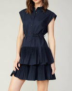 Load image into Gallery viewer, The Sleevless Shirt Dress in Navy
