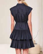 Load image into Gallery viewer, The Sleevless Shirt Dress in Navy
