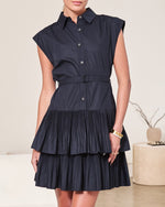 Load image into Gallery viewer, The Sleevless Shirt Dress in Navy
