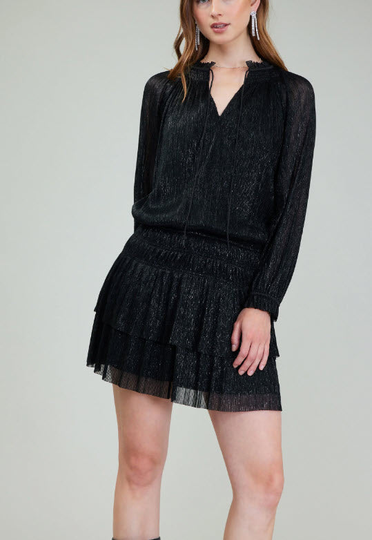 The Lurex Mini Dress in Black