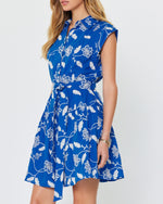 Load image into Gallery viewer, The Embroidered Mini Shirt Dress in Royal Blue
