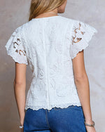 Load image into Gallery viewer, The Peplum Lace Top in White
