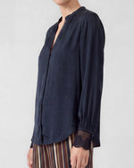 Load image into Gallery viewer, The Lace Cuff Blouse in Navy
