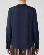 Load image into Gallery viewer, The Lace Cuff Blouse in Navy
