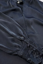 Load image into Gallery viewer, The Lace Cuff Blouse in Navy
