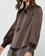 Load image into Gallery viewer, The Collared Blouse in Brown
