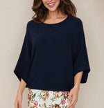 Load image into Gallery viewer, The Batwing Sweater in Navy Blue
